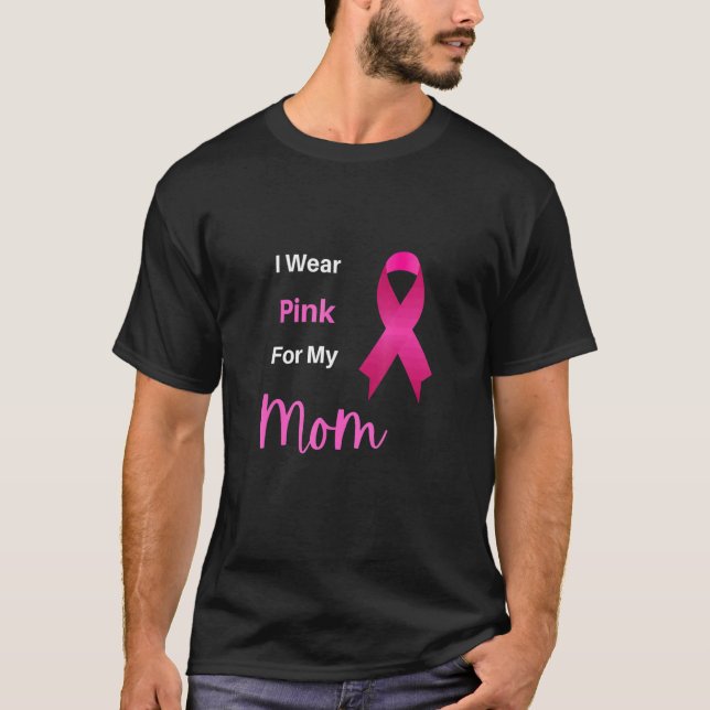 Camiseta Llevo Rosado Por Mi Mamá, Cinta Rosa, Yo Uso Pink  (Anverso)
