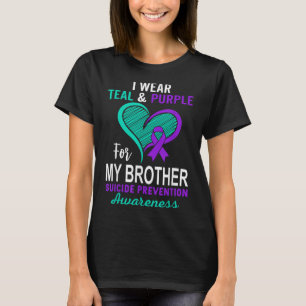 Camiseta Llevo Turquesa Morado En Memoria De Mi Hermano Sui