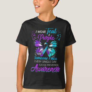 Camiseta Llevo Turquesa & Morado Prevención del Suicidio Co