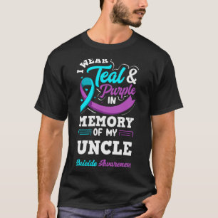 Camiseta Llevo Turquesa Y Morado En Memoria De Mi Tío