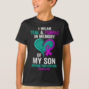 Camiseta Llevo Turquesa Y Púrpura En Memoria De Mi Hijo Sui