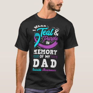 Camiseta Llevo Turquesa Y Púrpura En Memoria De Mi Papá