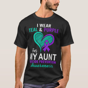 Camiseta Llevo Turquesa y Púrpura En Memoria De Mi Tía Suic