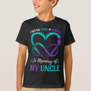 Camiseta Llevo Turquesa y Púrpura En Memoria De Mi Tío 