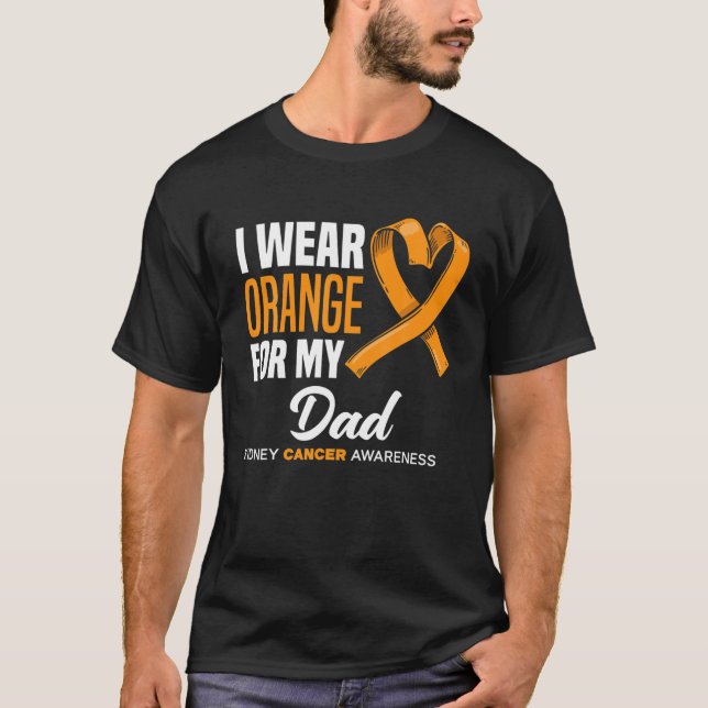 Camiseta Llevo Un Naranja Para Que Mi Papá Apoye El Cáncer  (Anverso)
