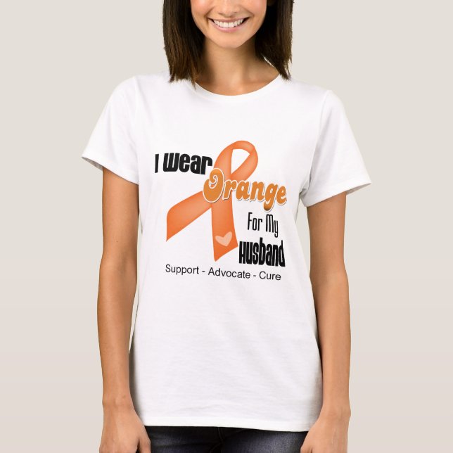 Camiseta Llevo una cinta anaranjada para mi marido (Anverso)