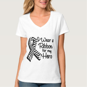 Camiseta Llevo una cinta de la cebra para mi héroe