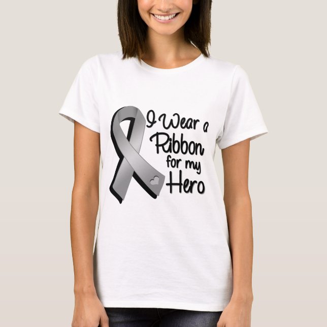 Camiseta Llevo una cinta gris para mi héroe (Anverso)
