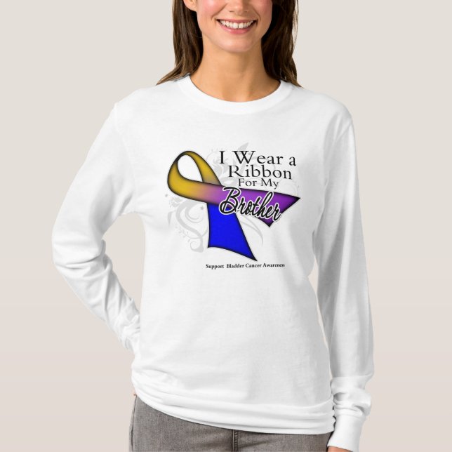 Camiseta Llevo una cinta para mi Brother - cáncer de vejiga (Anverso)