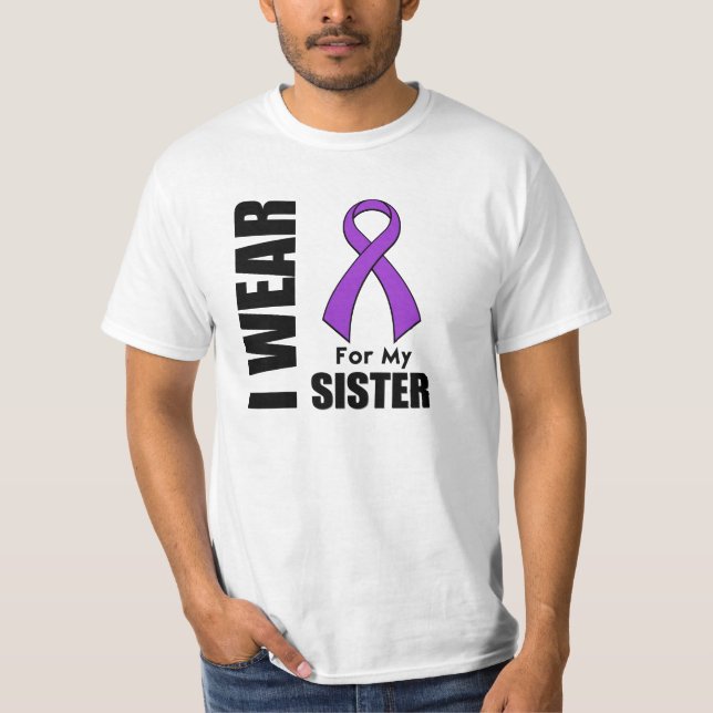 Camiseta Llevo una cinta púrpura para mi hermana (Anverso)