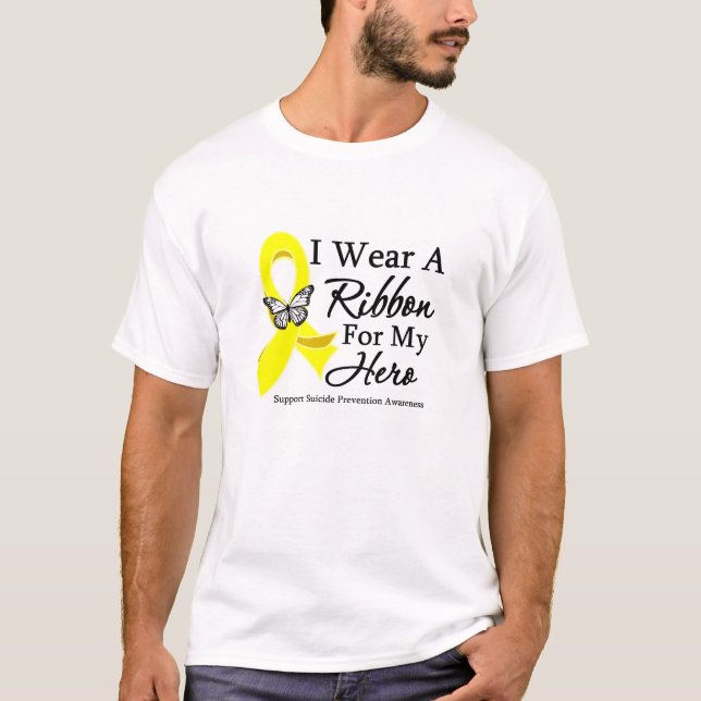 Camiseta Llevo una prevención del suicidio del HÉROE de la (Anverso)