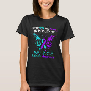 Camiseta Llevo Verde azulado Y Morado En Memoria De Mi Tío 