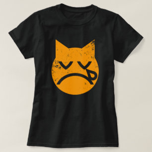 Camiseta Llorando Emoji de gato grunge