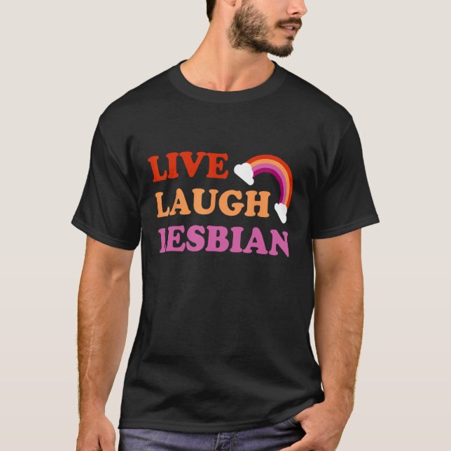 Camiseta Llorar en vivo el arcoiris lesbiano LGBTQ Orgullo  (Anverso)