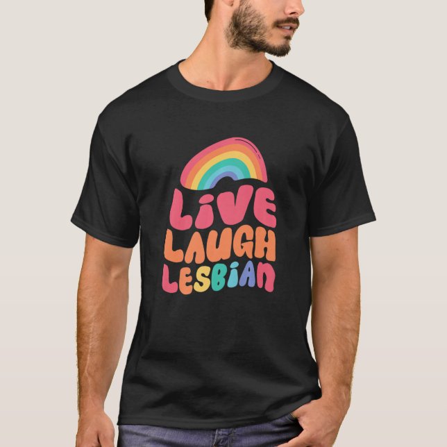 Camiseta Llorar en vivo la bandera lesbiana Día del Orgullo (Anverso)