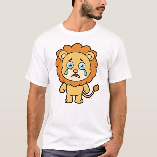 Camiseta Lloros de león, león Personalizado lindo (Anverso)