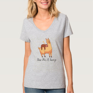 Camiseta Lloviendo eslogan da un paseo por una llama