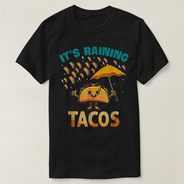 Camiseta Llueve Tacos Graciosos Niños Chicas Taco (Diseño del anverso)