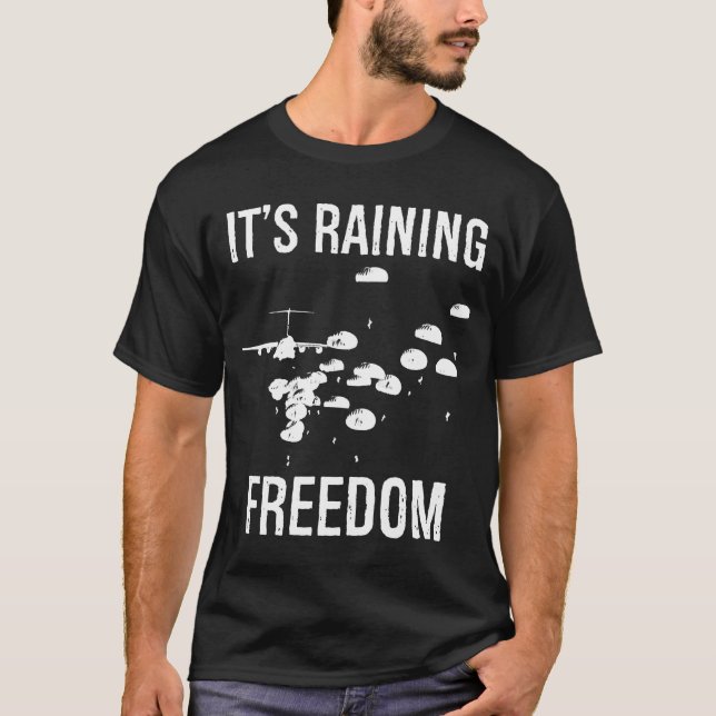 Camiseta Llueven paracaidista aéreo Premium de Libertad (Anverso)