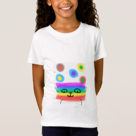 Camiseta Lluvia al cumpleaños del espacio del gato en el es