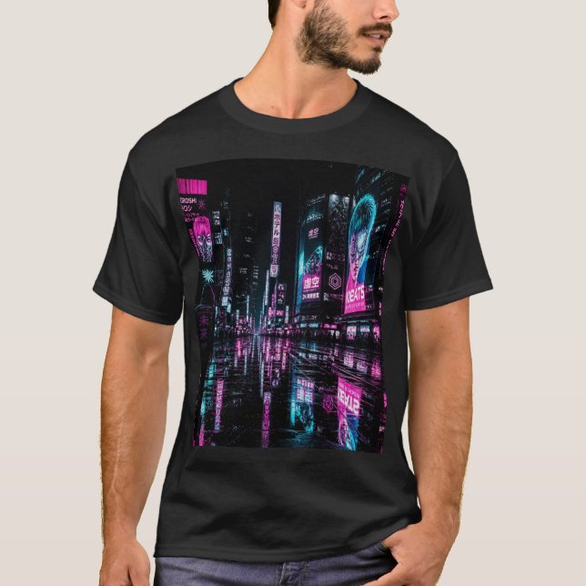 Camiseta Lluvia ciberpunk (Anverso)