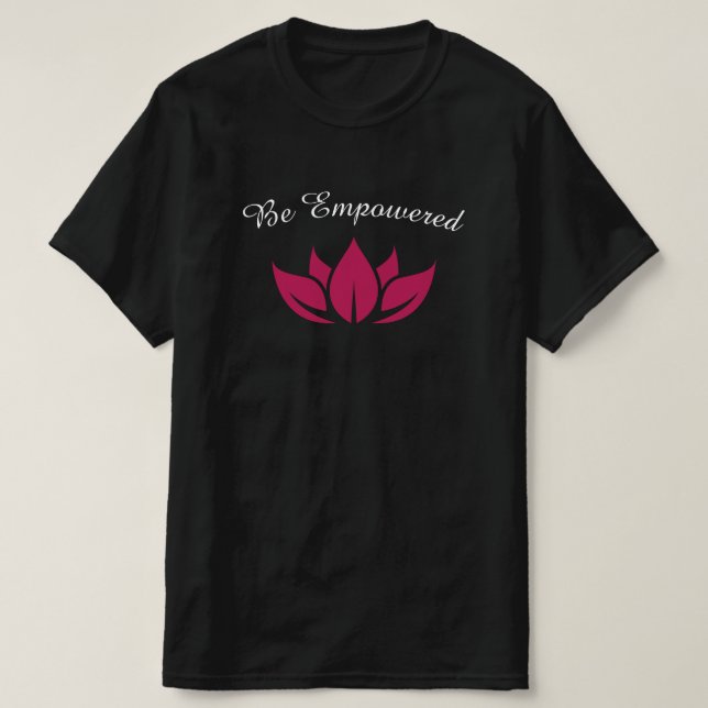 Camiseta Lluvia de agua rosada de Lotus con fuerza T-Shir (Diseño del anverso)