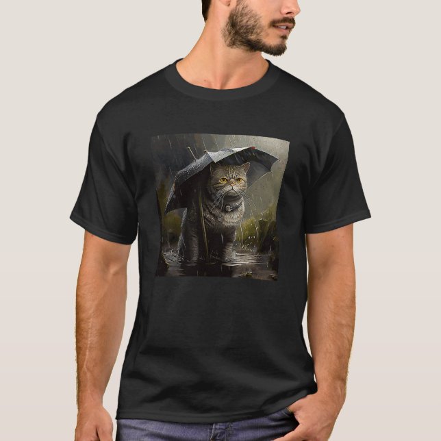 Camiseta Lluvia de caza de gatos (Anverso)