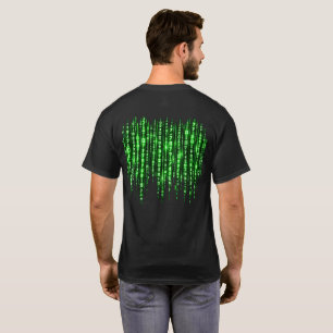 Camiseta Lluvia de Código Digital Verde – Estilo Matrix Cyb