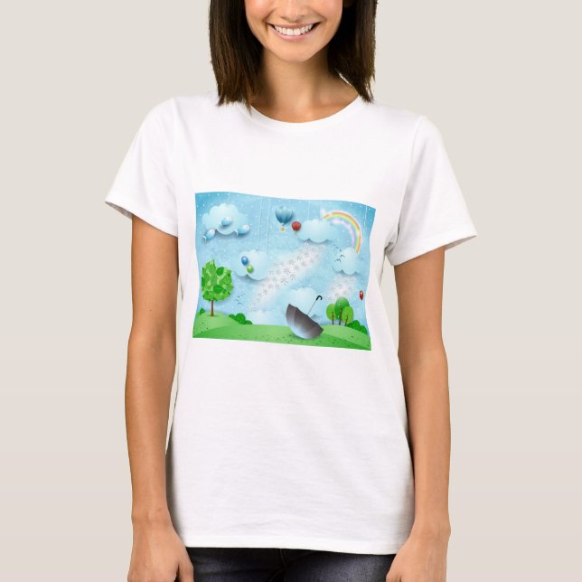 Camiseta Lluvia de flores (Anverso)