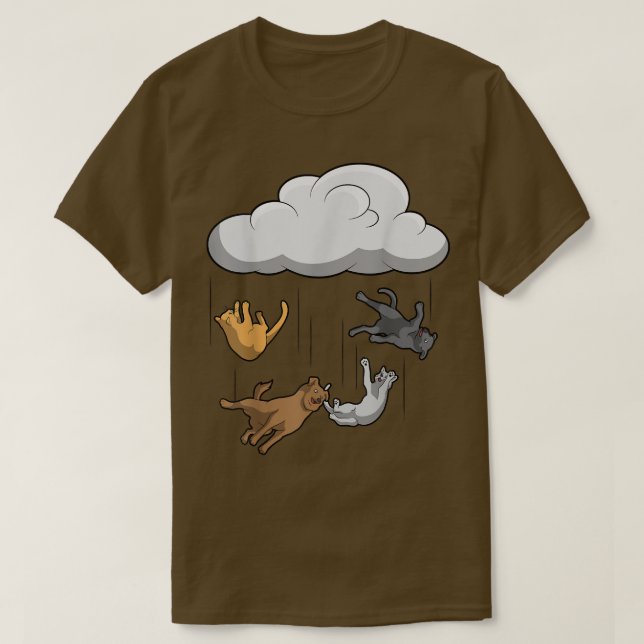 Camiseta Lluvia de gatos y perros  (Diseño del anverso)