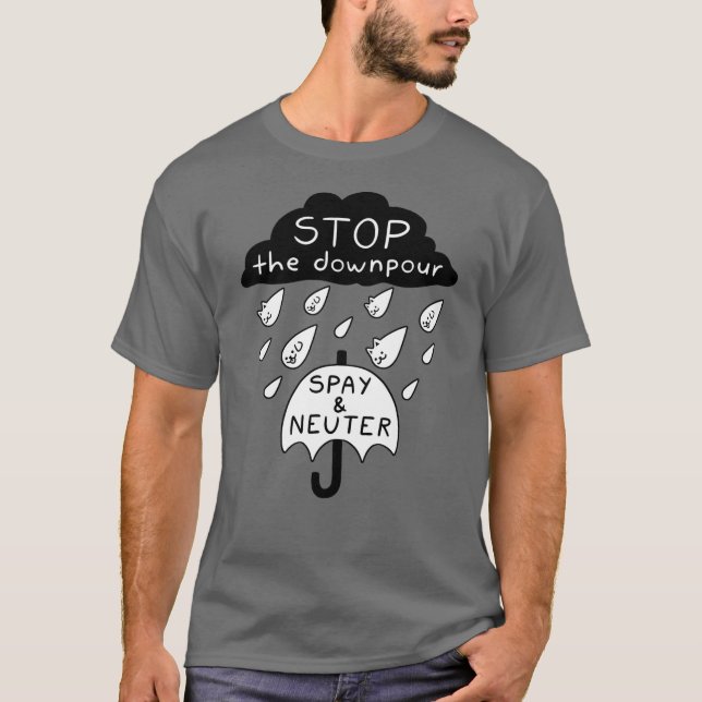 Camiseta Lluvia de gatos y perros (Spay & Neuter) (Anverso)