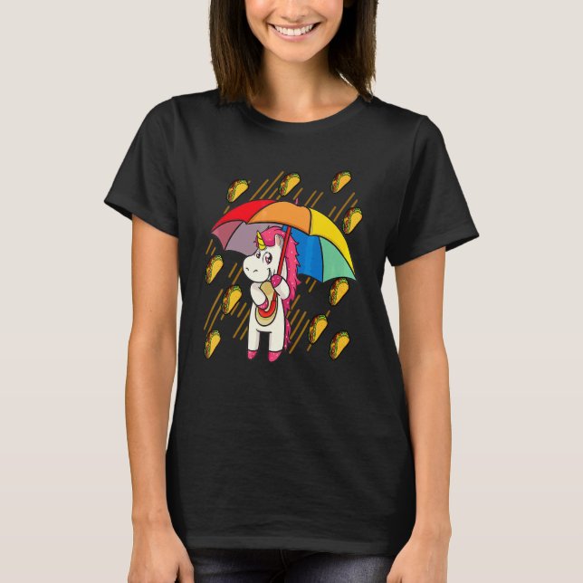 Camiseta Lluvia de tacos unicornio (Anverso)