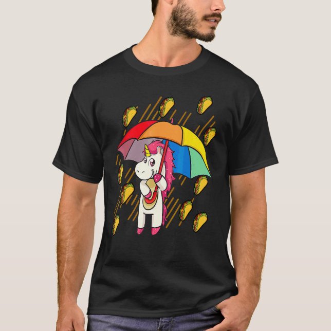 Camiseta Lluvia de tacos unicornio (Anverso)
