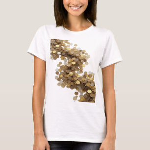 Camiseta Lluvia Dorada de Plata Crisp Diseño Moderno