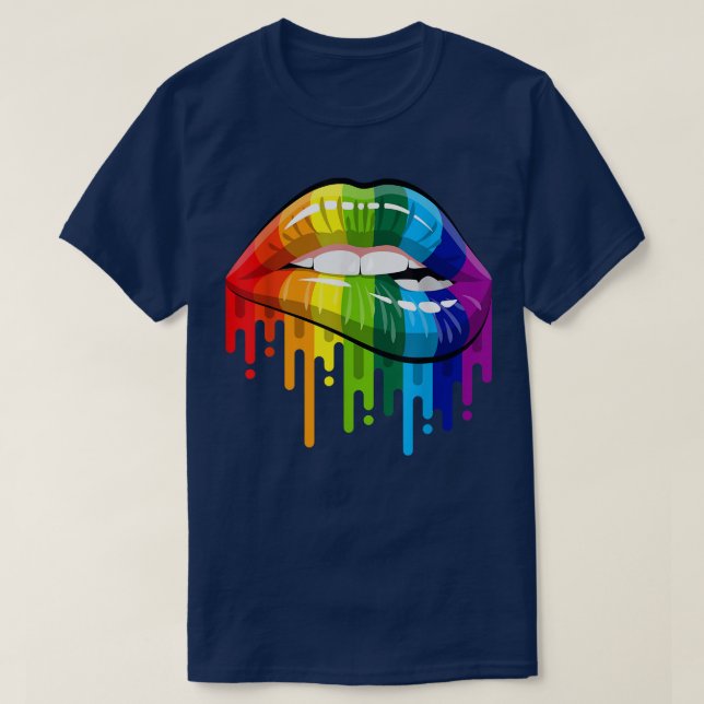 Camiseta Lluvia lesbiana gay gay gay: orgullo  (Diseño del anverso)