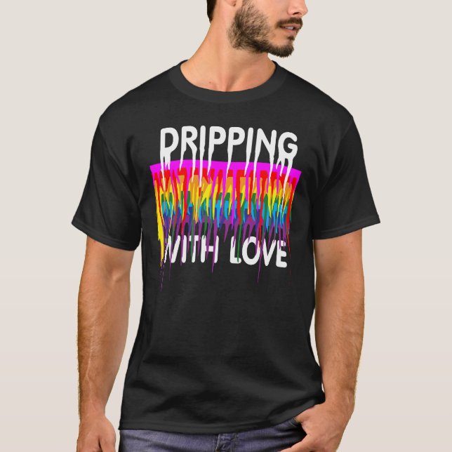 Camiseta Lluvia LGBTQ con AMOR. (Anverso)