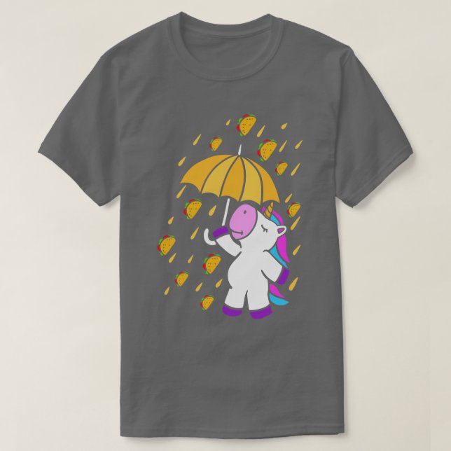Camiseta Lluvia Tacos Unicorn Cinco De Mayo Comida Mexicana (Diseño del anverso)