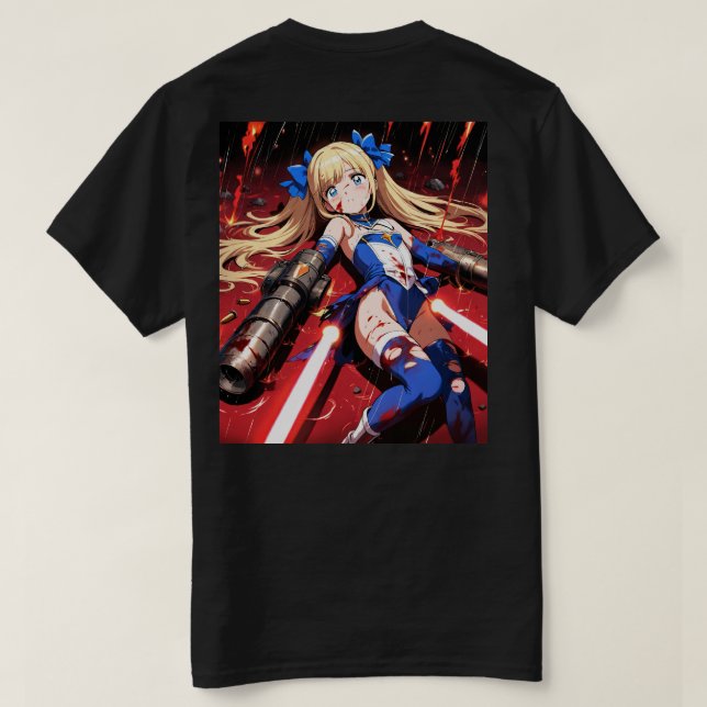 Camiseta Lluvia y anime de poder de fuego (Reverso del diseño)