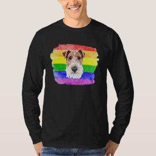 Camiseta Lluvias del Orgullo Gay Fox Terrier Lgbtq Lluvias