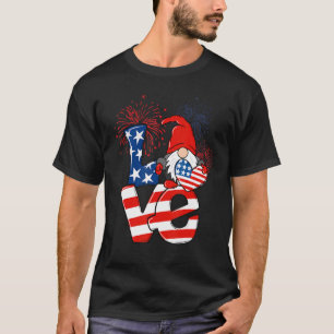 Camiseta Lmo Feliz 4 De Julio America Flag Love Gnome Cute