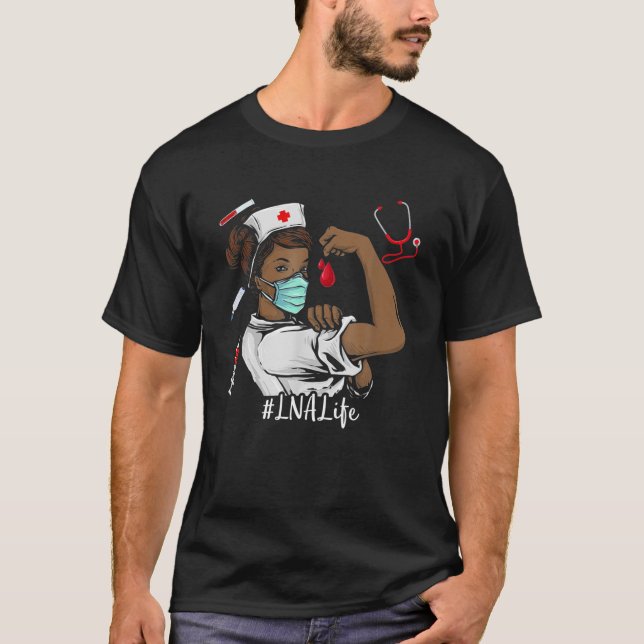 Camiseta LNA BLACK NURSE Black History Month Mujeres Júnior (Anverso)