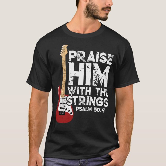 Camiseta Lo Alabamos Con La Guitarra Cristiana De Sopa (Anverso)