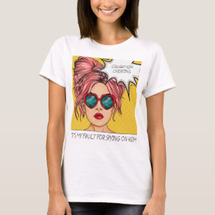 Camiseta Lo atrapan engañando arte pop
