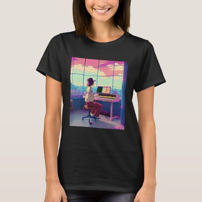 Camiseta Lo fi hip hop chillhop chill beats aesthetics (Anverso)
