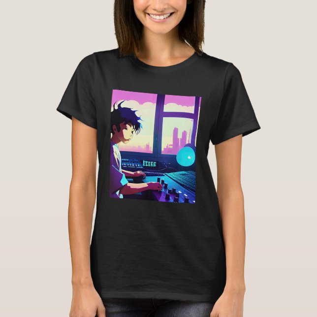 Camiseta Lo fi hip hop chillhop chill beats aesthetics 17 (Anverso)