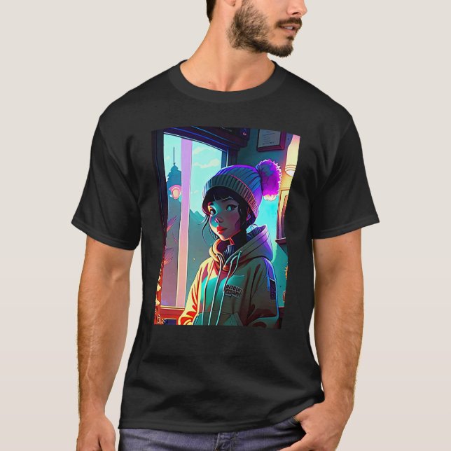 Camiseta Lo fi hip hop chillhop chill beats aesthetics  17 (Anverso)