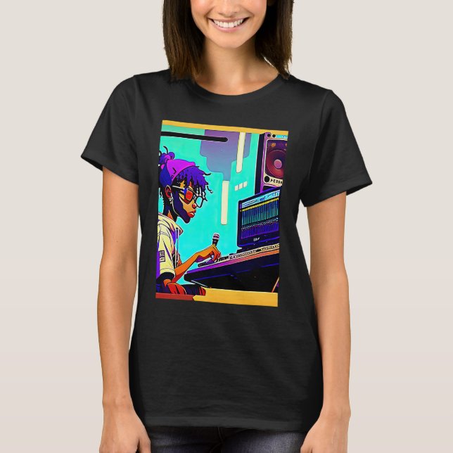 Camiseta Lo fi hip hop chillhop chill beats aesthetics  3 (Anverso)