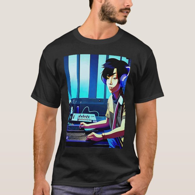 Camiseta Lo fi hip hop chillhop chill beats boy aesthetics  (Anverso)