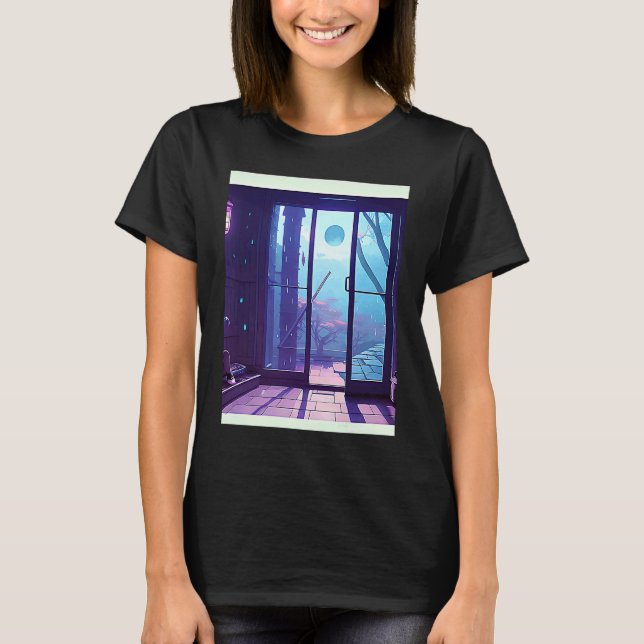 Camiseta Lo fi hip hop chillhop chill beats estético cat (Anverso)