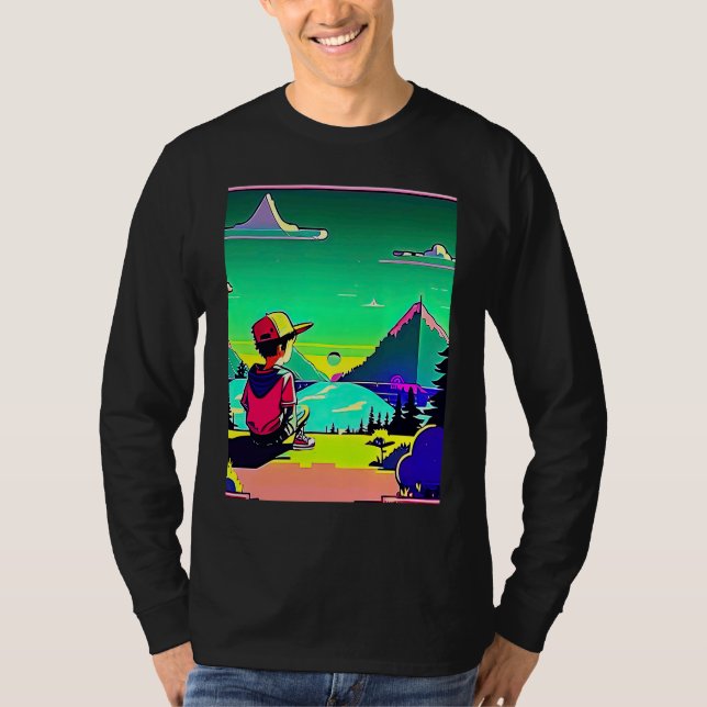 Camiseta Lo fi hip hop chillhop chill beats lofi aesthetics (Anverso)